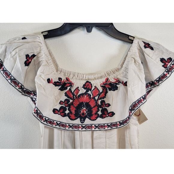 Anthropologie Raga Jumpsuit Womens X-Small Embroidered Boho Cottagecore NWT - Picture 7 of 9